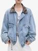 Herren Retro Patchwork Jeansjacke - Frühling/Herbst, Lockere Passform, College-Stil, Vielseitige Oberbekleidung