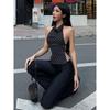 Gusty Korean Chic Hot Girl Style Vintage Polka Dot Print Halter Camisole Pure Sexy Backless Top