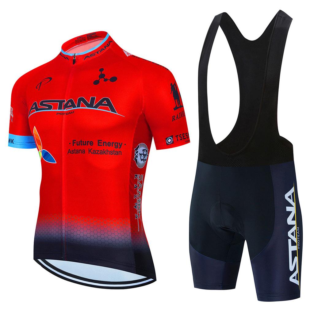 ASTANA Traje de Ciclismo de Verano para Hombre de Manga Corta Maillot para Bicicleta de Montaña Secado Rápido Transpirable Absorbente de Sudor Traje de Manga Corta