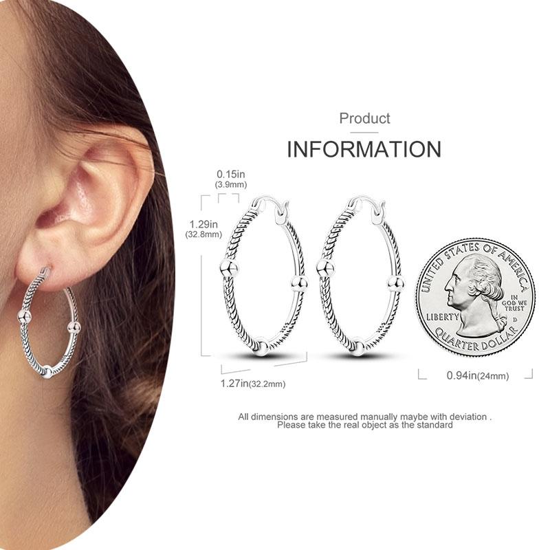 925 Silver Hoop Earrings  For Woman Pendientes Zircon Heart Shape Star Eardrop Original Earring Fashion Jewelry
