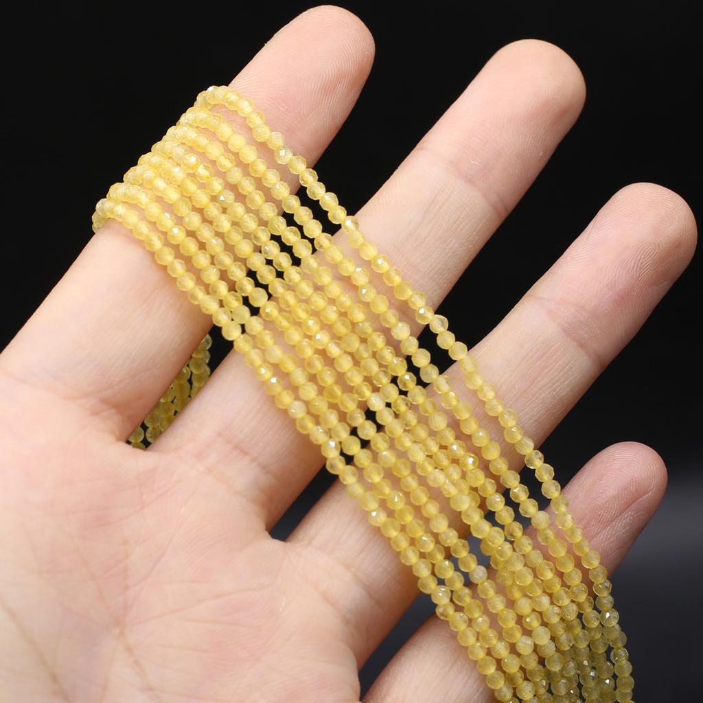 Naturstein facettierte Perlen Opal Isolation Perlen Charms für Schmuckherstellung DIY Halskette Armband Ohrringe Zubehör Größe 3 mm