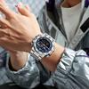 SANDA Fashionable Waterproof  Men's Electronic Watch Sports Multifunctional Large Dial Three Pin Double Display Men's Wrist Watc