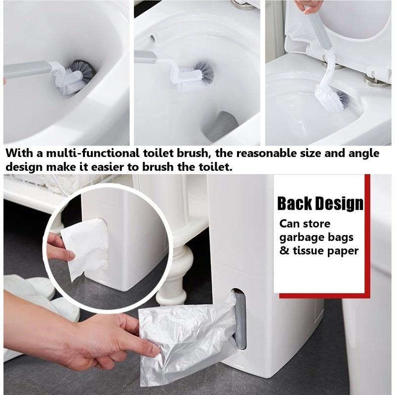 16.2X7.5X4tum  Plast Badrum Kök Papperskorg Utrymmesbesparande Fack Papperskorg Toalettborste Avfallskorg Set Papperskorg Toalettborste Set
