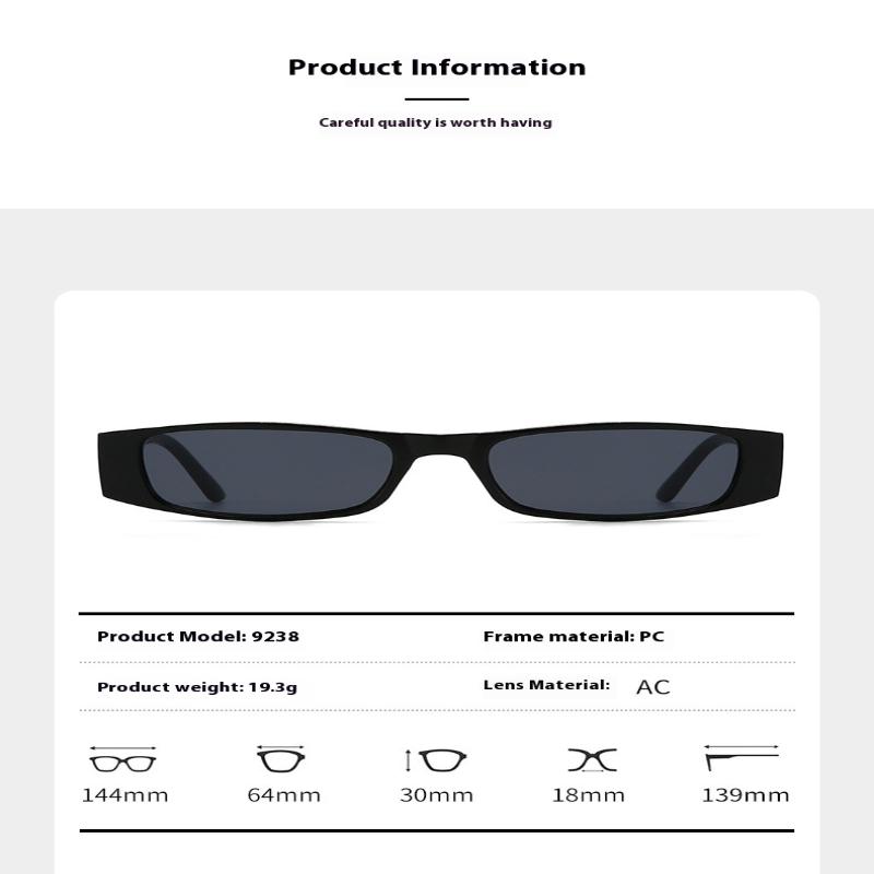 Small Rectangle Sunglasses Women Men Narrow Frame Vintage Square Sun Glasses Punk Cat Eye Eyewear Women'S Sunglasses
