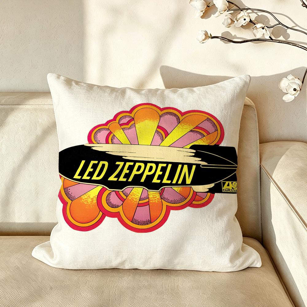 Band LLedZZeppelin Cushion Cover Pillow Case Antidustmite Pillowcase Silky Short Plush Sofa Cushion Cover hot