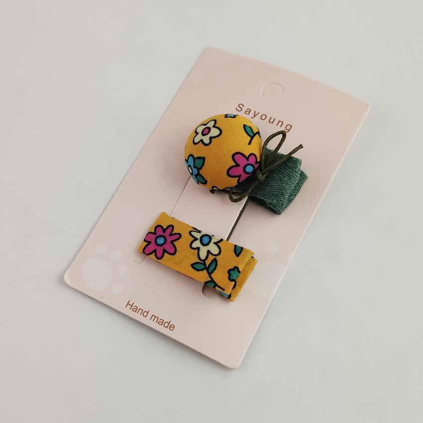 Children s Autumn/Winter Cute Fabric Flower Hair Clip Set жёлтый