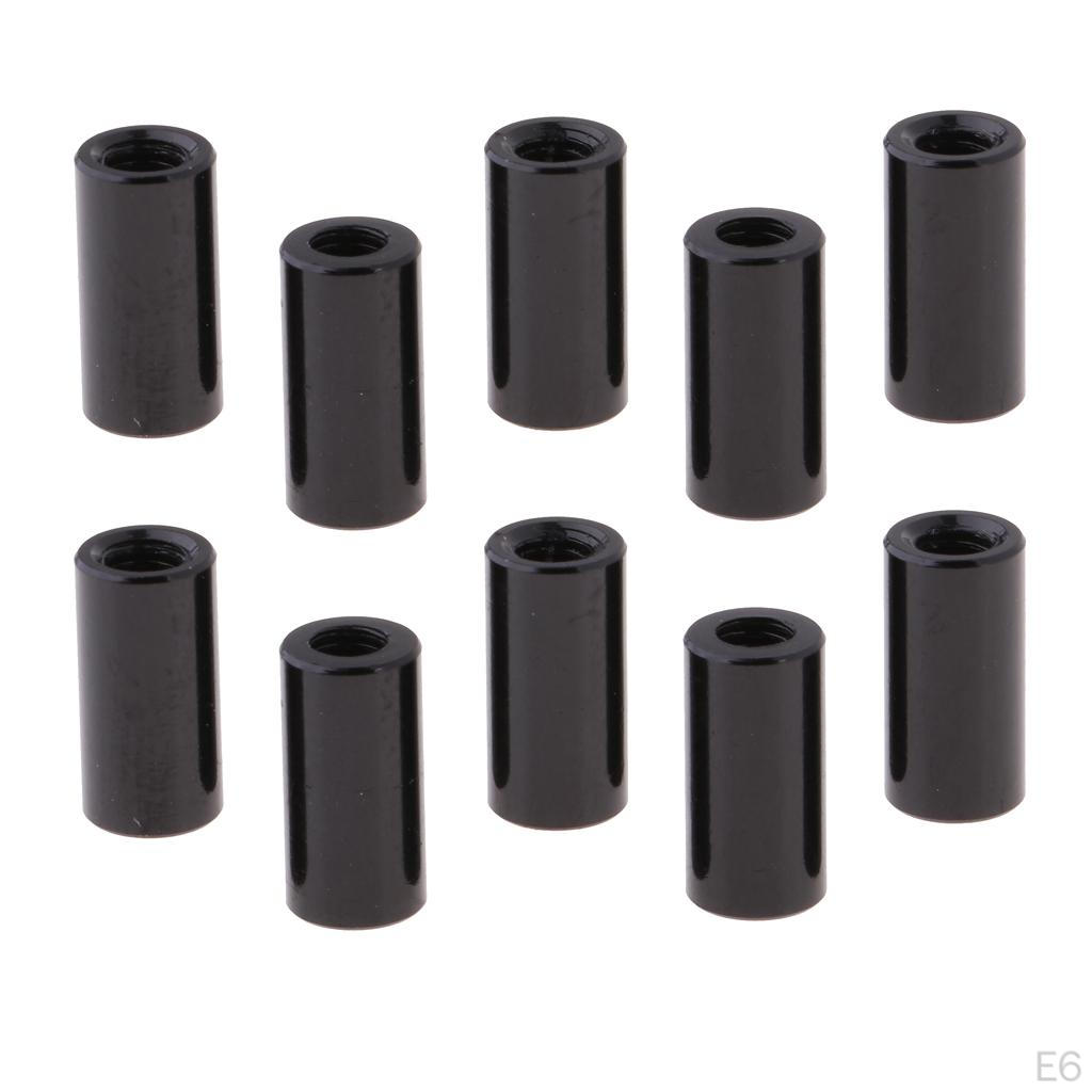10 Pieces 5MM / 12MM Black Sleeve Screws Aluminum Alloy Tube Spacer
