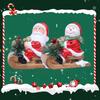 Keramik Weihnachtsdekoration Hochwertiger Weihnachtsmann Festlicher Schlitten Figuren Statuen Set für die Feiertage