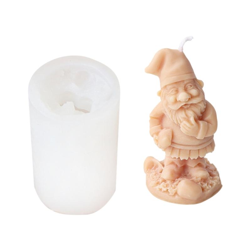 Christmas Candle Mold Santa Claus Silicone Mold Gnome Epoxy Resin Mold