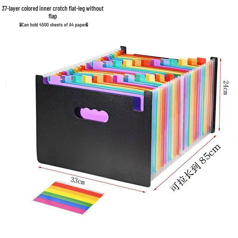 25-Pocket A4 Accordion File Bag - Rainbow Large Capacity Multi-Layer Office Folder Organizer