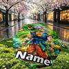 Custom Name Personalized DRAGON BALL Print Umbrella, Auto Open Close, 8‑Rib Sturdy Frame, Commute Camping Hiking Use, Birthday Gift