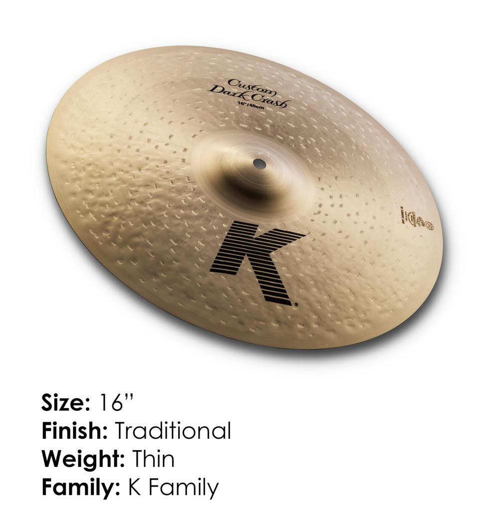 Zildjian Dark Crash Cymbal K Custom 16 inch K0951