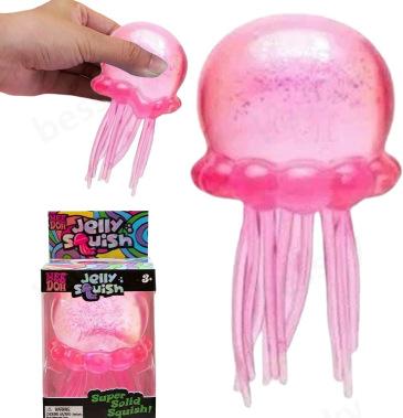 Squish Octopus Jellyfish Stress Ball Slow Rebound Soft Squeeze Fidget Toy Decompress Relief Beach Water Play Home Decor Gift