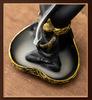 Meditating Buddha Incense Burner Zen Resin Holder for Cone Incense Serene Home Decor Altar Accessory for Meditation Calming Gift