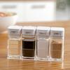 Haushalt Küche Transparent Gewürzbox Glas Salz Pfeffer Flasche Gewürzstreuer Aufbewahrungsbehälter Kreuzkümmel Saucenflasche Tank Regal