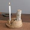 Sage Candlestick Ornament Decoration Holy Wood Tray Tea Wax Table Set Ambiance