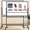 Finches Mobile Double-Sided Magnetic Blackboard/Whiteboard Stand for Home, Office, and Teaching.