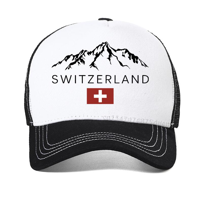 Swiss mountain pattern printed Breathable baseball cap Unisex's summer fashionable casual sports caps Summer Women Snapback Hat