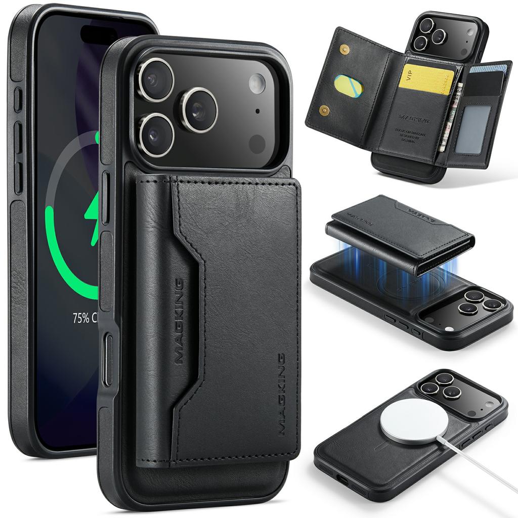 MAGKING K2 Series For iPhone 17 Pro Case Compatible with MagSafe PC+TPU+PU Phone Cover