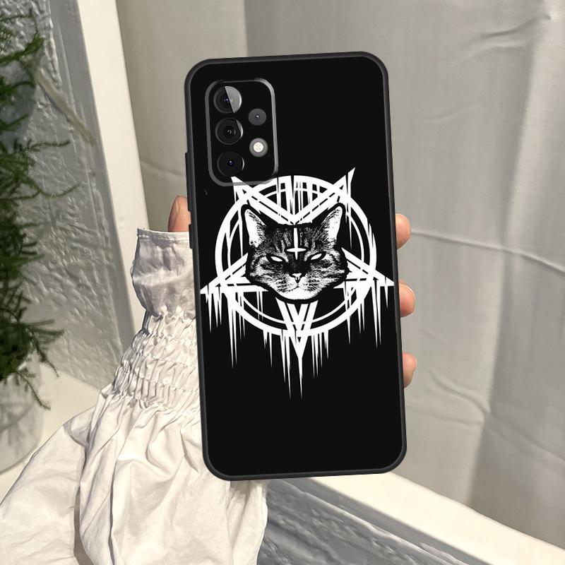 Måne Tarot Häxkatt Fodral För Samsung Galaxy A52S A06 A16 A26 A36 A56 A55 A35 A15 A53 A32 A33 A13 A14 A34 A54 A17