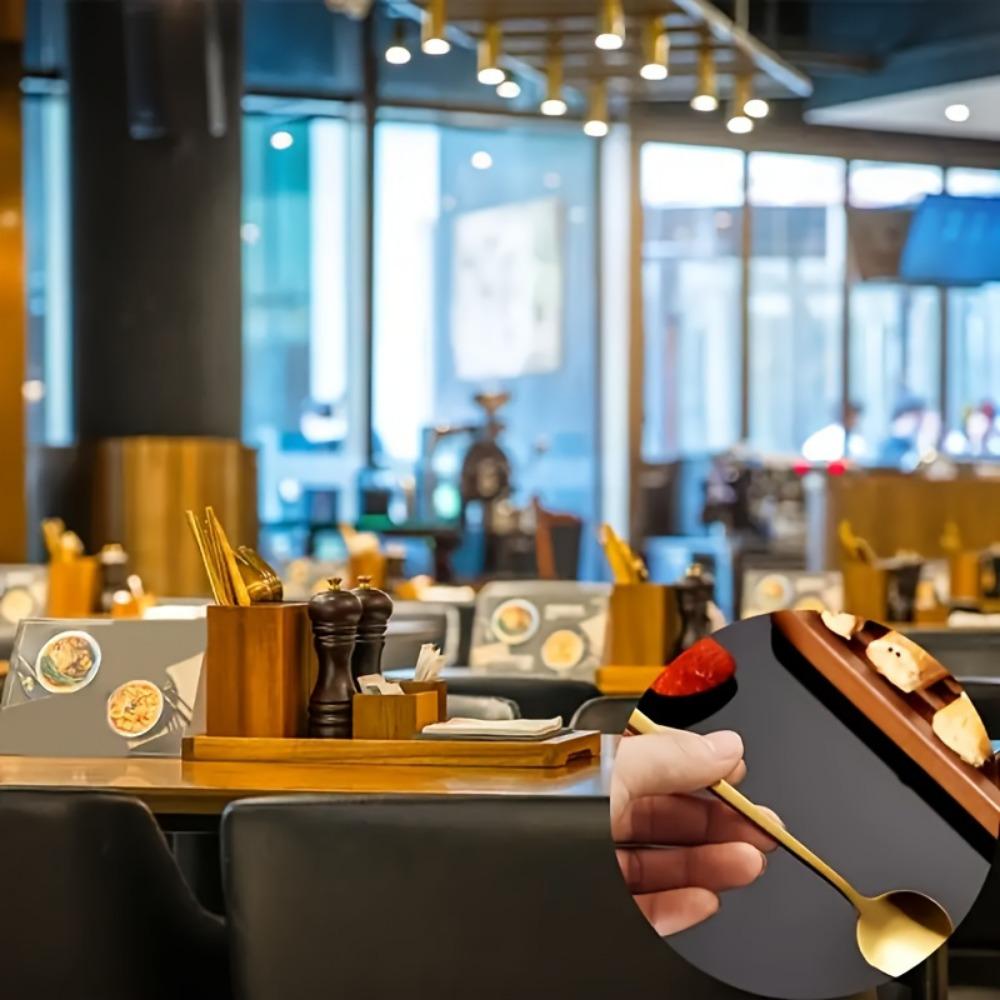 2/4/6pcs Stainless Steel Golden Long Handle Coffee & Dessert Spoons Set, Round Tea Stirring Spoons for Home, Restaurant, and Party Use,