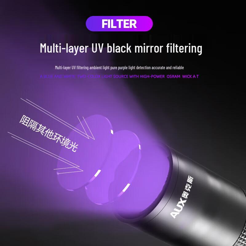 Aux UV Schwarzlicht Haustierdetektor mit Laserpointer