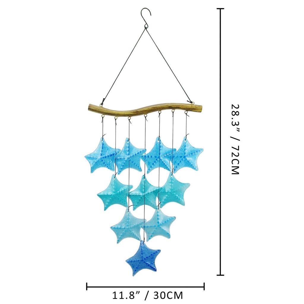 Glass Wind Chime Unique Gift for Grandmother Mother Friends Handcrafted Outdoor Decor for Garden Outside Porch Patio Backyard