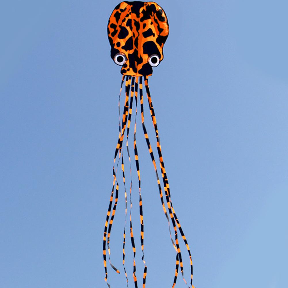 Ośmiornica Latawiec Jednoliniowy Zwierzę Miękki Pomarańczowy Nakrapiany Kolor Zabawa na Świeżym Powietrzu Latająca Zabawka 4 Metry