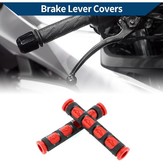 

3/8 10mm Universal Motorcycle Brake Lever Cover Non Slip Rubber Brake Lever Grip Sleeve for Motorcycle Scooter Bicycle Bike Red 1 Pair