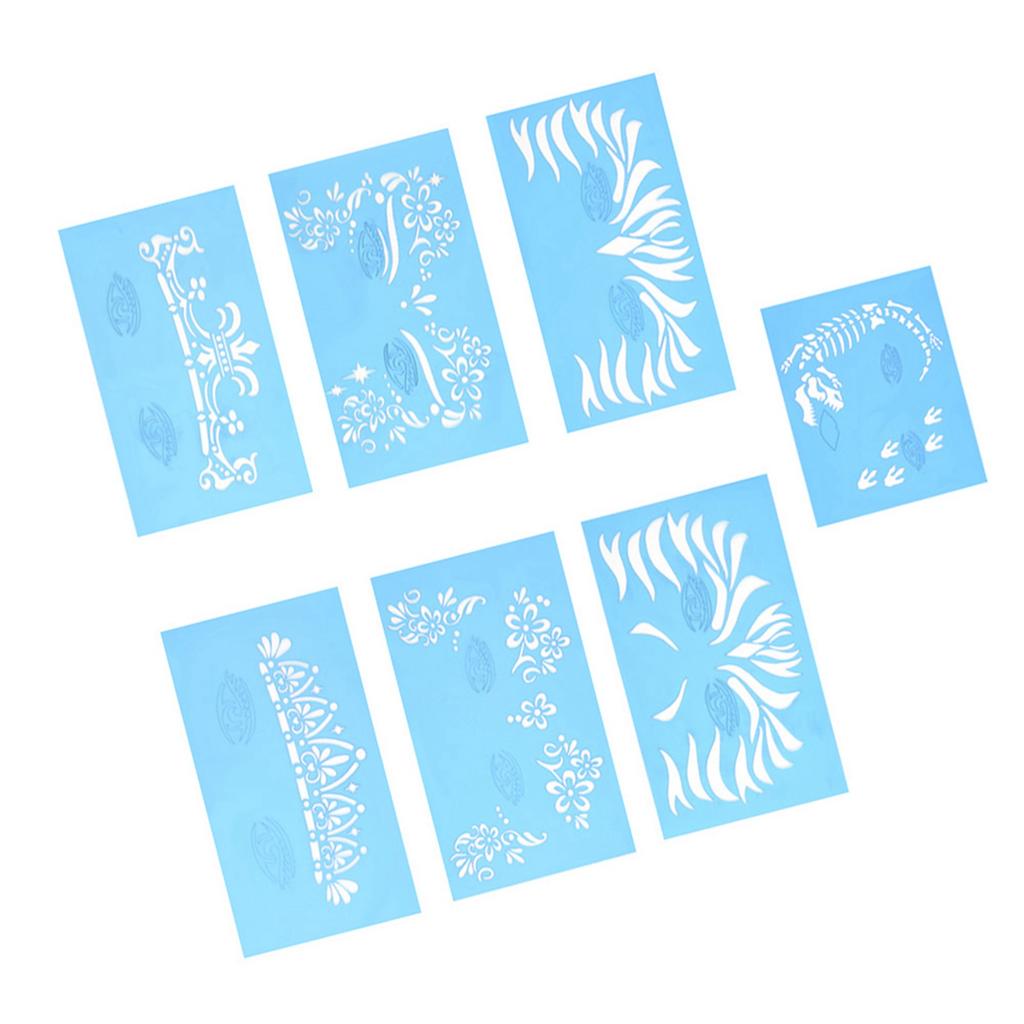 7pcsset Reusable Face Paint Stencil Body Painting Template Facial Makeup Tattoo Design Tools