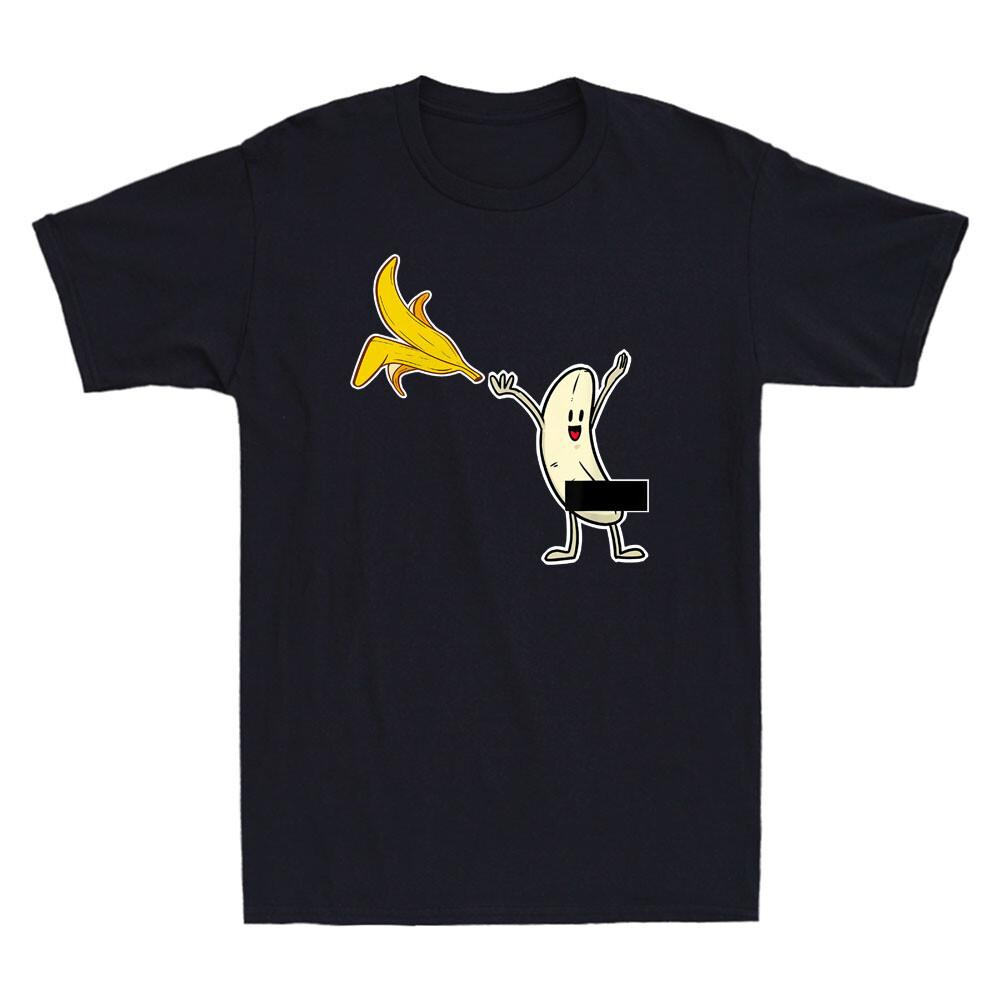 Banana Censor Funny Banana Striptease Cartoon Meme Gift Novelty Men s T-Shirt L