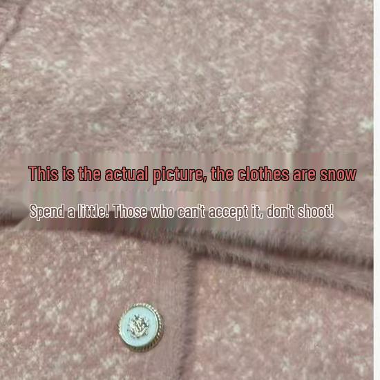 Französischer Rosa Schal Dopamin Pullover Mantel: Damen Winter Locker Gestrickte Strickjacke