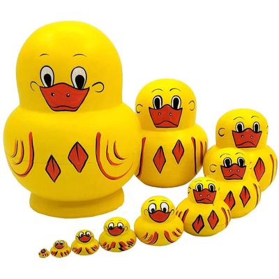 10pcs Animal Pattern Wooden Nesting Toys Nesting Dolls Matryoshka Stacking Dolls