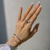 Sterling Color Combination Open Party Event Jewelry Rings Pearl Cubic Zircon Long Tassel Chain Finger Rings Women Best Gathering Souvenir