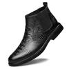 Fashion Genuine leather men's boots Versatile styles for autumn and winter Leisure Business Party Adult office Outdoor Warm Shoes Black