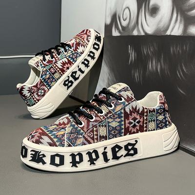 Męskie buty wulkanizowane Klasyczne płócienne buty z niską cholewką Oddychające płócienne buty codzienne Modne buty do skateboardingu Sznurowane męskie sneakersy