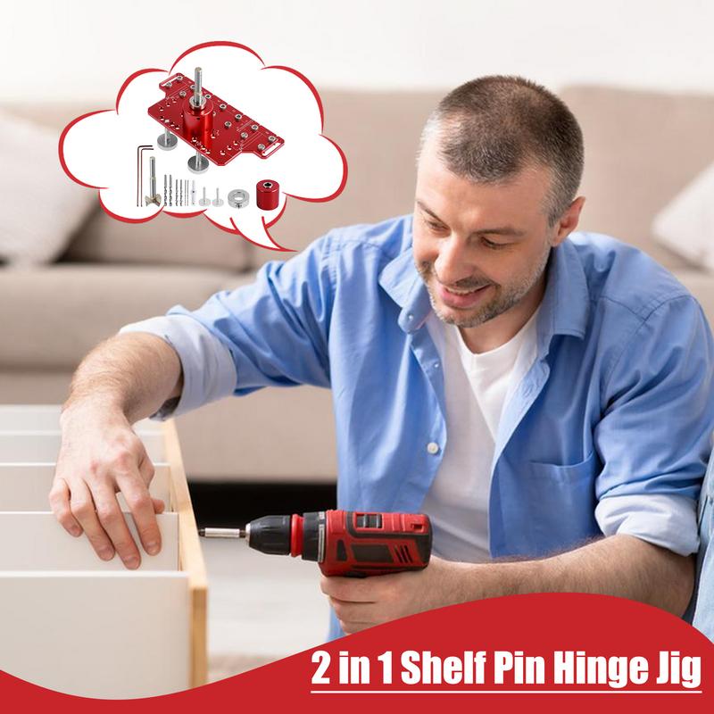 Wood Drilling Dowelling Guide Aluminum Alloy Power Tool Accessory Jigs Wear-Resistant Pocket Hole Jig Multiple Mounting Sizes