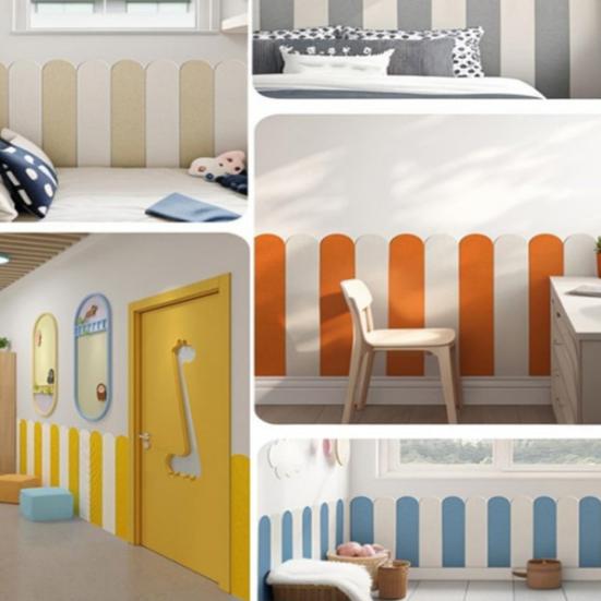 Anti Collision Wall Padding for Kids Peel And Stick Self-Adhesive Protective Wall Panel Headboard for Playroom Nursery