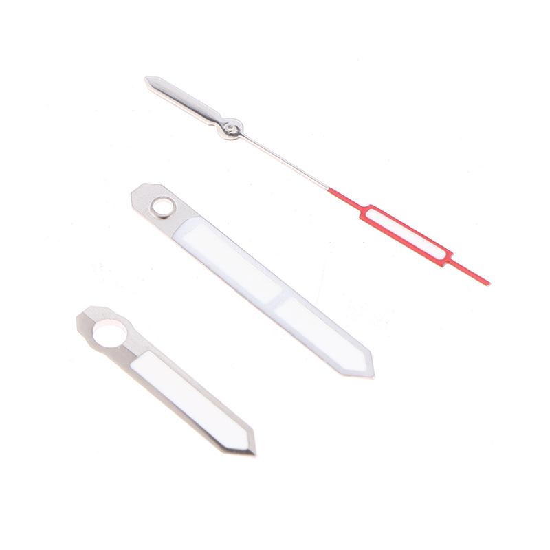 Nh35 Hands Modified Watch Pin Red Silver Color Hands Green Luminous Hands Suitable For Nh35 4R 7S Movement