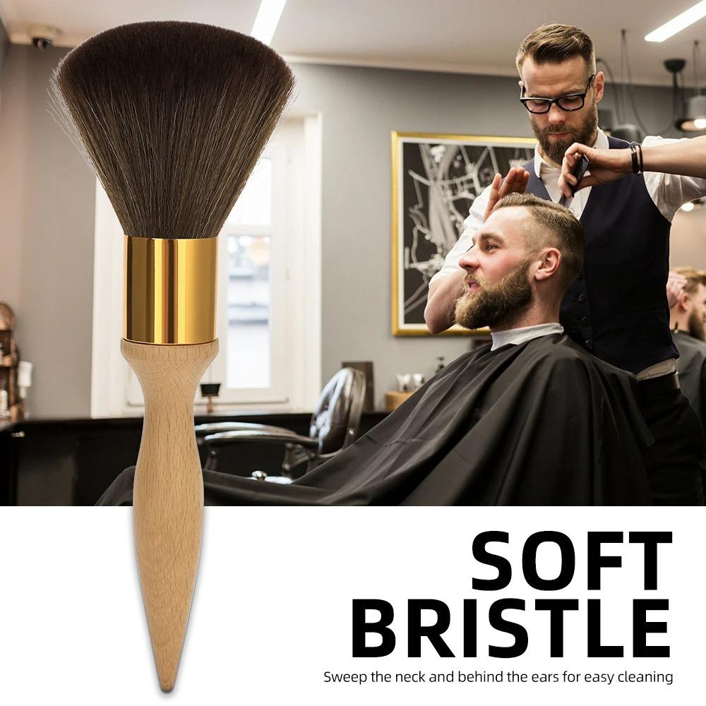 

Wooden Handle Dust Removal Cleaning Brush Neck Face Duster Beard Brushes Salon