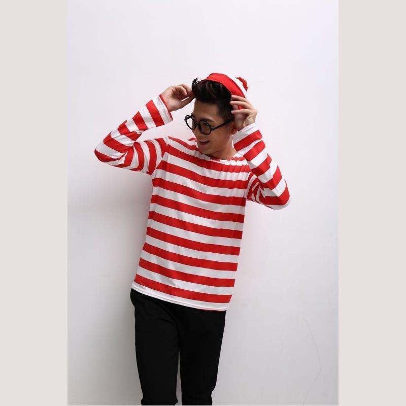 Halloween Smart Wally Where'sWally Anime Character Parent-Child Dress Up Costume