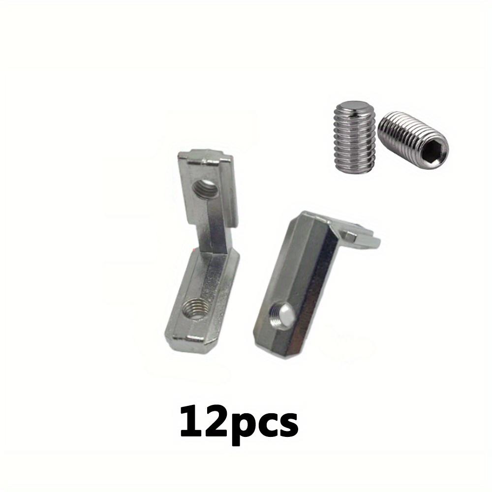 

12 шт. внутренних угловых соединителей L-образной формы с винтами — идеально подходят для алюминиевого профиля серии 20x20 12pcs серебряный