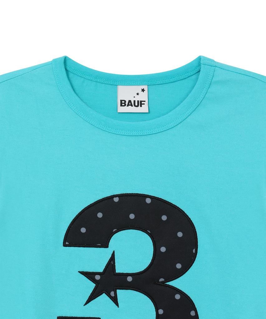 BAUF 3 Logo Dot Slim Fit T-Shirt [Mint Blue]