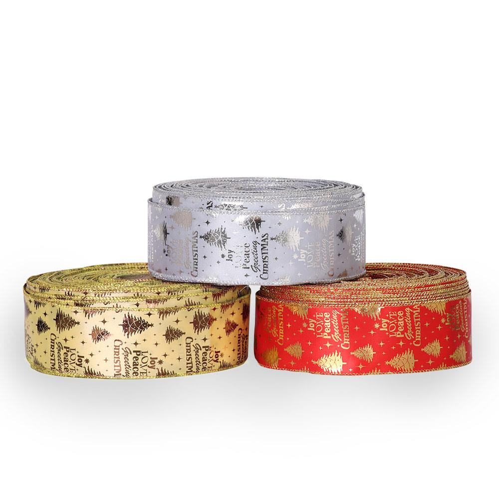 Christmas Beautiful 63cm Tree Ribbon Festive Ornaments With Distinctive Letter Prints