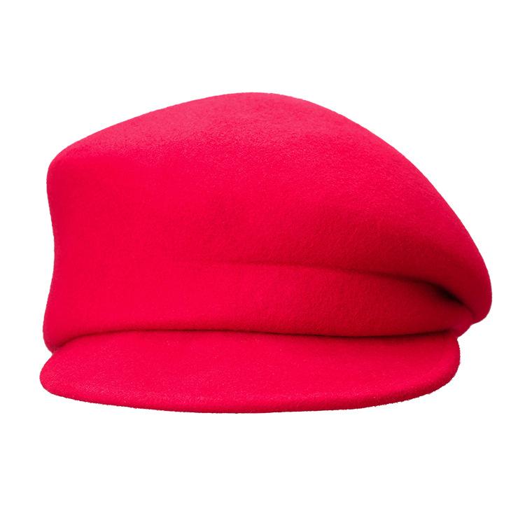 2021 Japanese and Korean 100% Australia Wool White Cloche Hat Irregular Newsboy Cap Lady Chic Berets Women Felt Fedora Hats