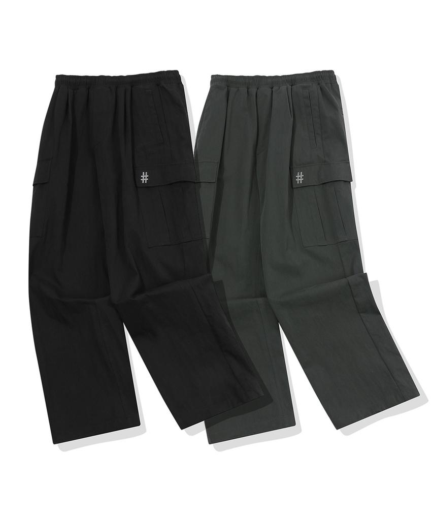 BEENTRILL Hashtag One-Pleat Cargo Pants (Charcoal)