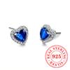 Sweet Shiny White CZ Heart Pierced Earrings for Girls  Sterling Silver Cute Pet Paw Prints Jewelry Daily Party Jewelry