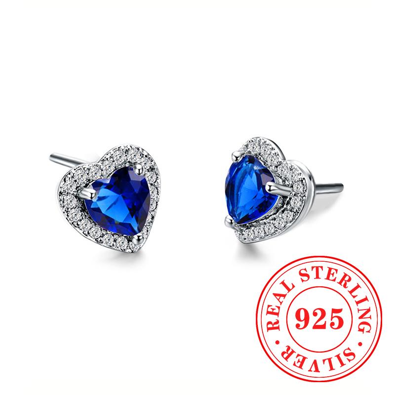 Sweet Shiny White CZ Heart Pierced Earrings for Girls  Sterling Silver Cute Pet Paw Prints Jewelry Daily Party Jewelry