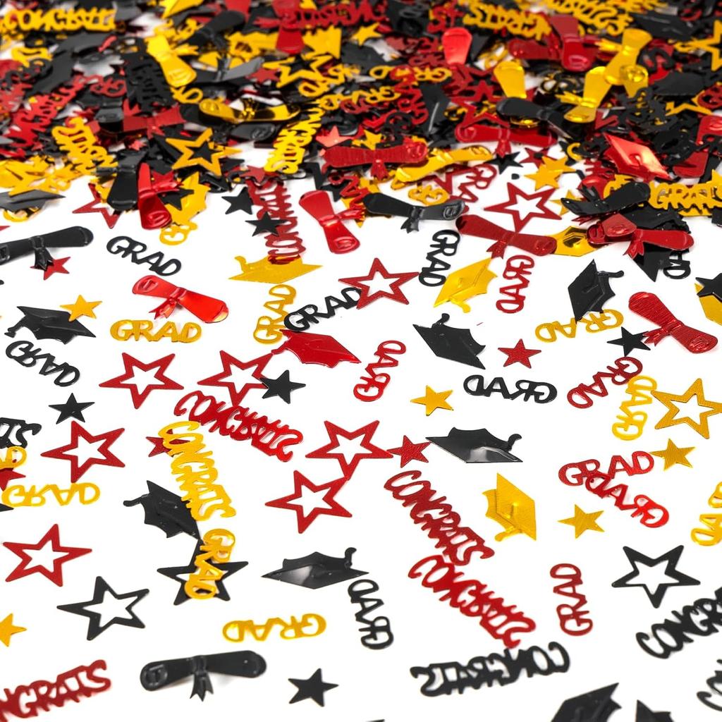 Gold and Black Graduation Confetti 2025, 1000 Pcs Grad Confetti Class of 2025 Party Table Centerpiece for 2025 Graduation Party Supplies