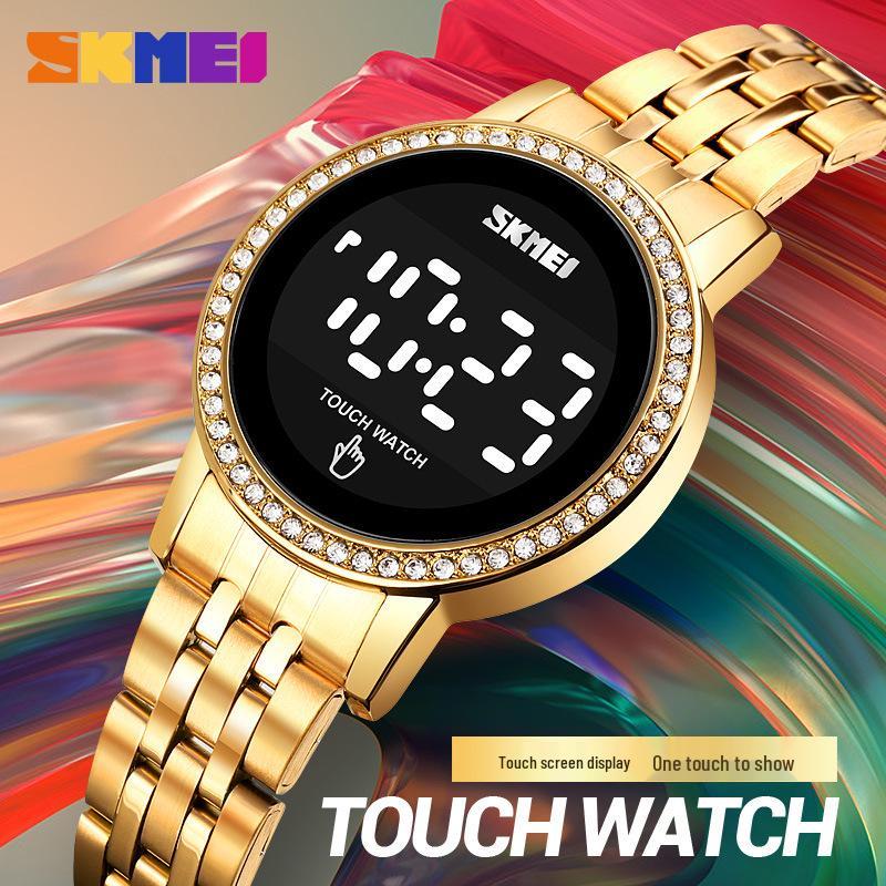 SKMEI Women's Waterproof LED Touch Screen Watch - Versatile Steel Band for Exquisite Fashion and Business Use